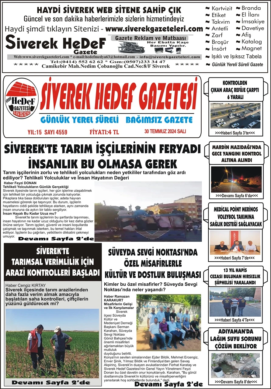 30.07.2024 Tarihli Gazetemiz