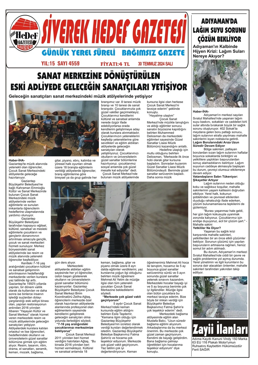 30.07.2024 Tarihli Gazetemiz