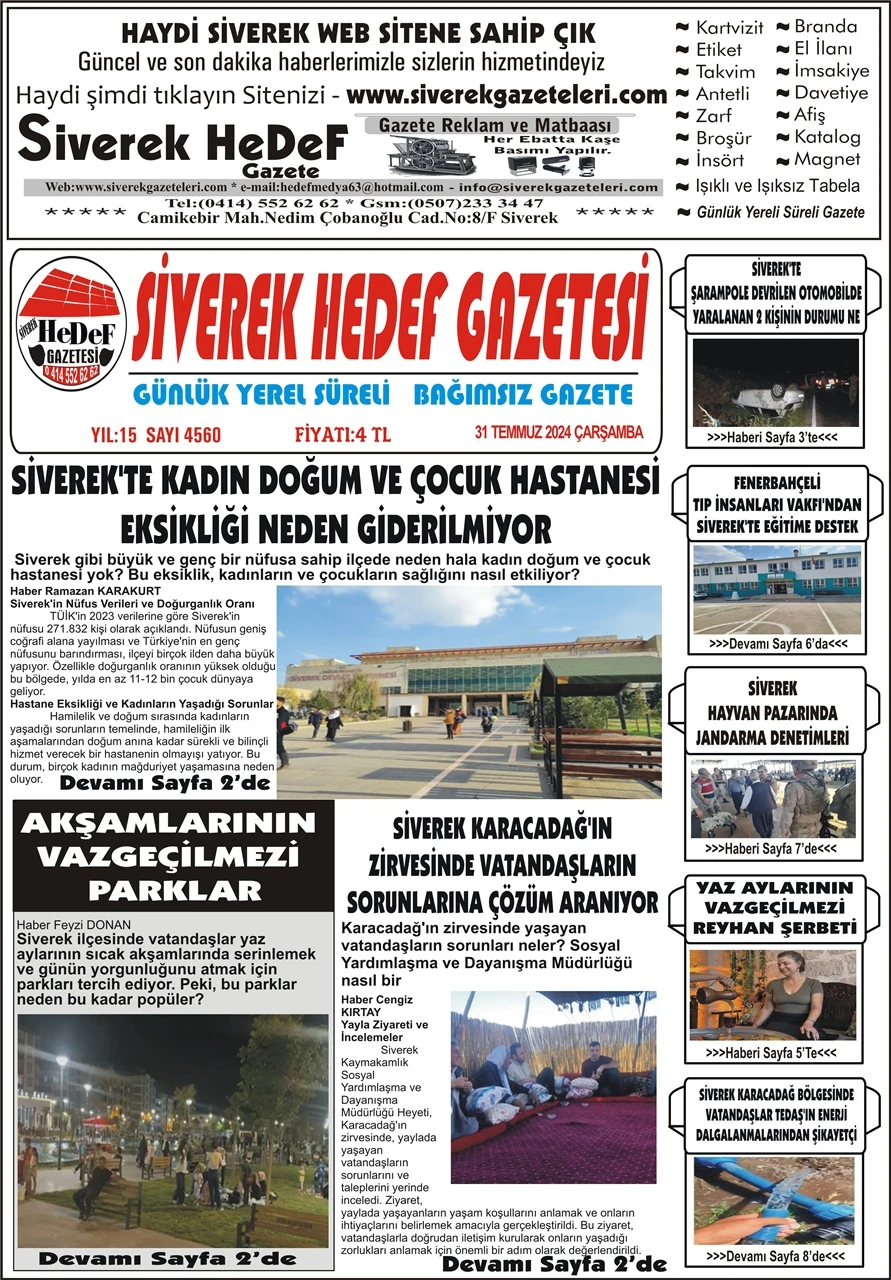 31.07.2024 Tarihli Gazetemiz