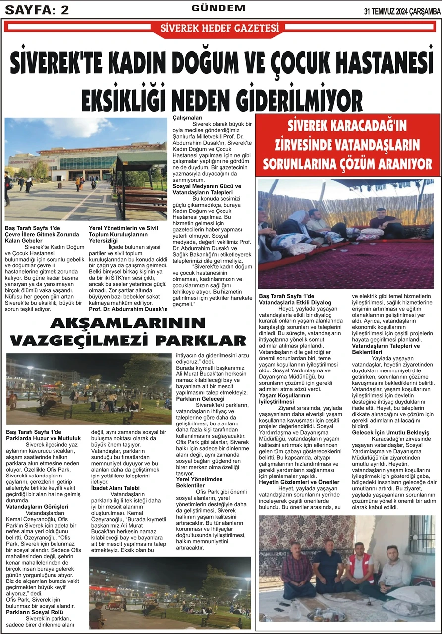 31.07.2024 Tarihli Gazetemiz