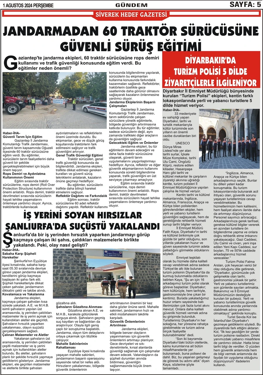 1.08.2024 Tarihli Gazetemiz