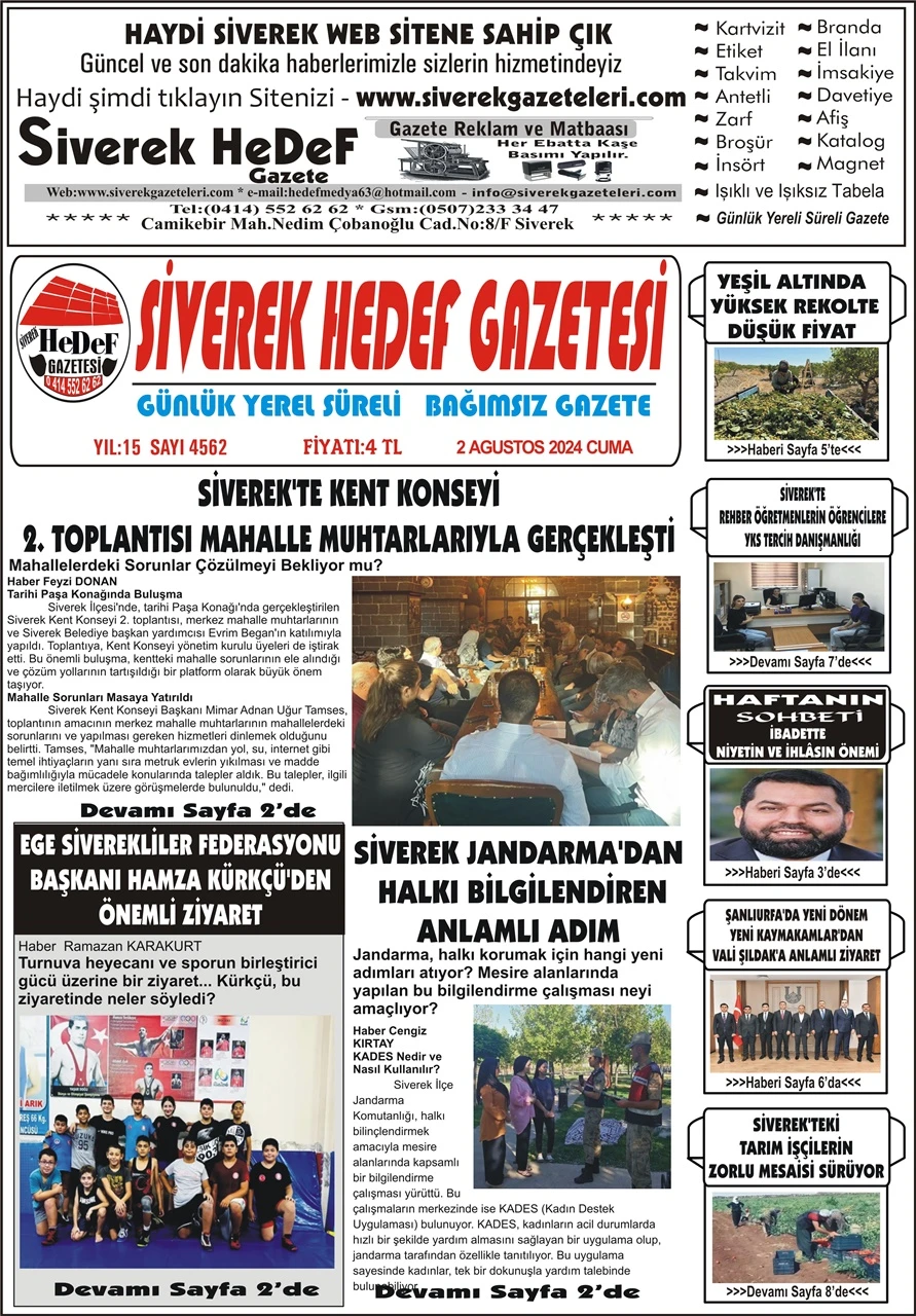 2.07.2024 Tarihli Gazetemiz