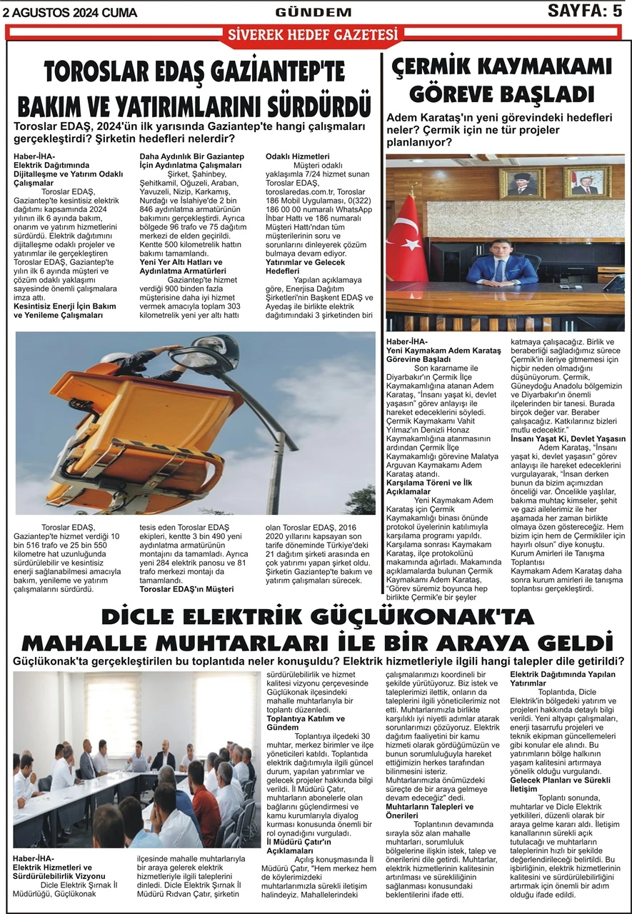 2.07.2024 Tarihli Gazetemiz