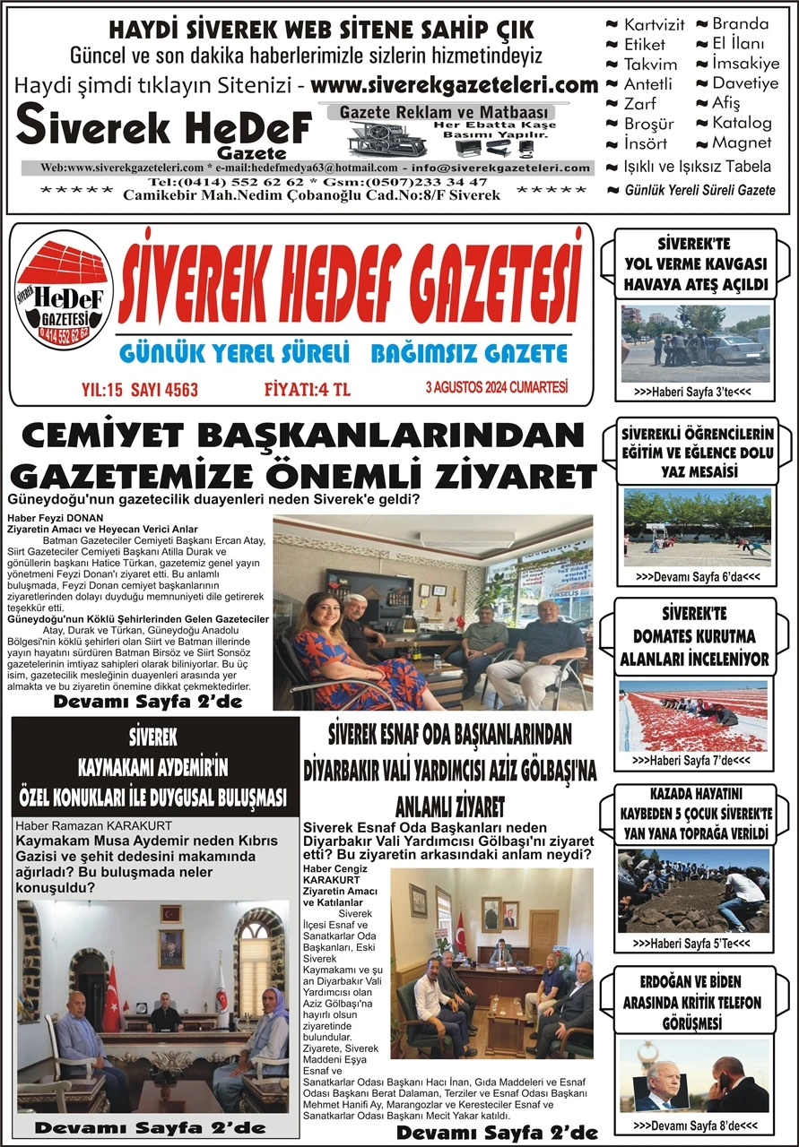 3.08.2024 Tarihli Gazetemiz