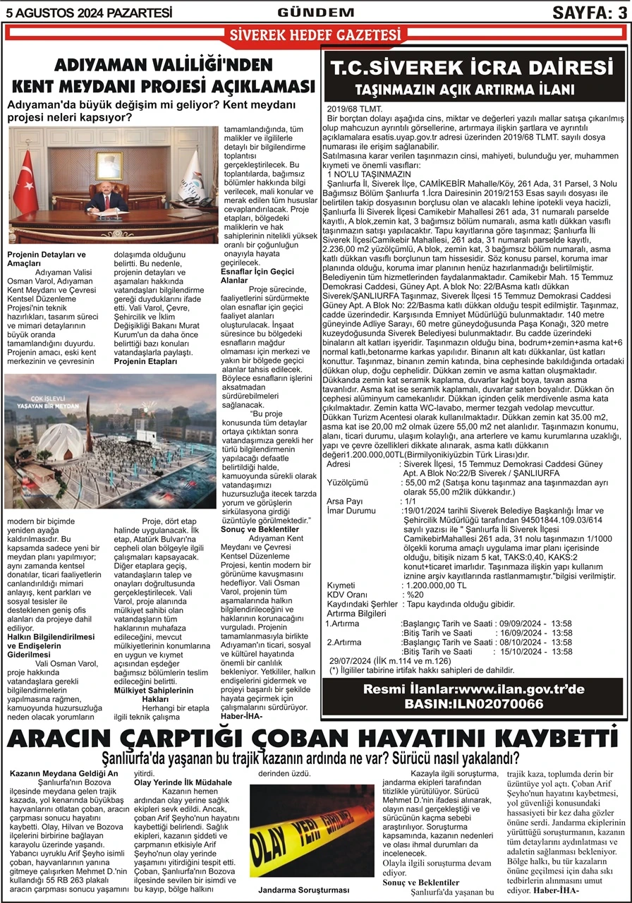 5.08.2024 Tarihli Gazetemiz