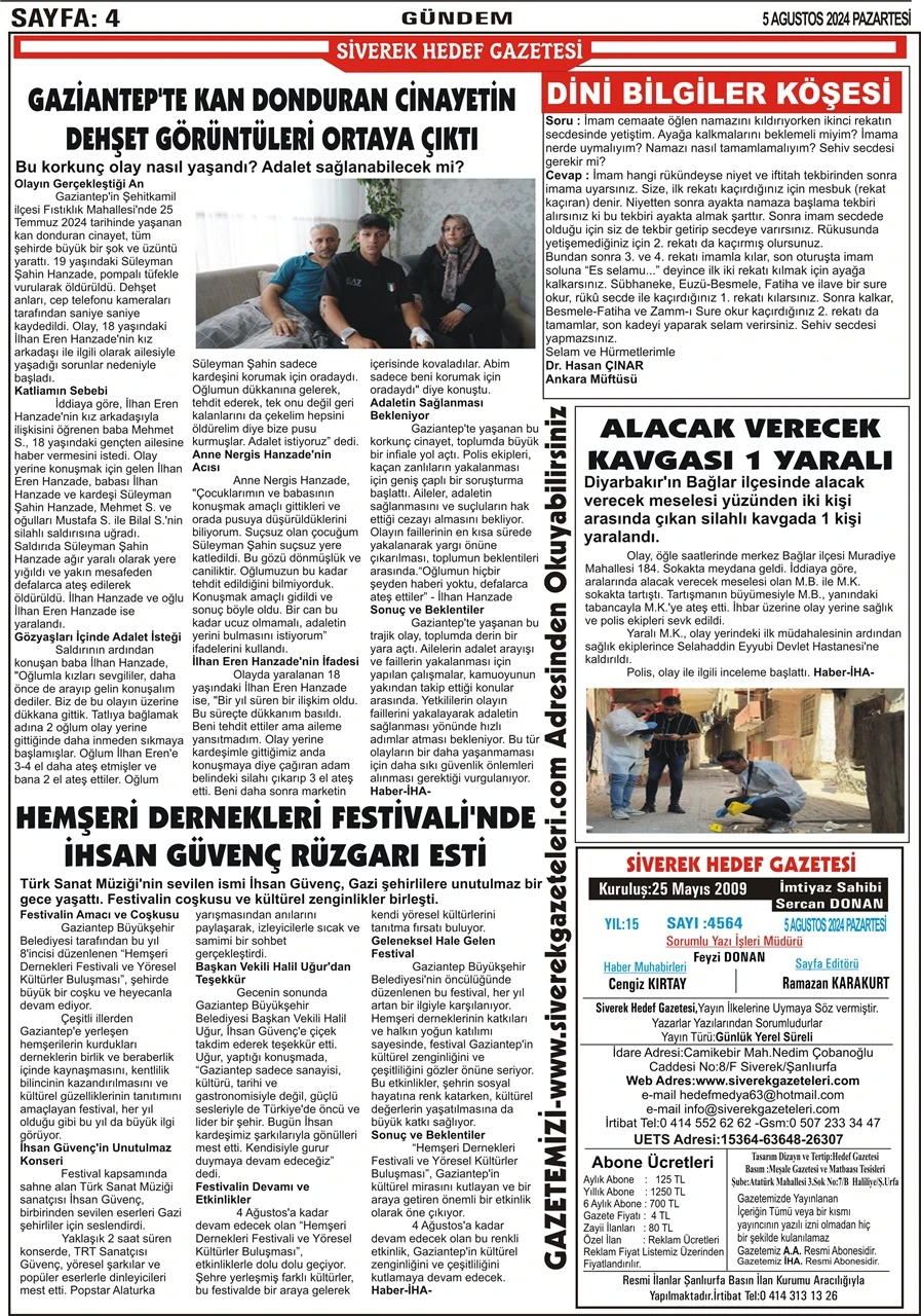 5.08.2024 Tarihli Gazetemiz