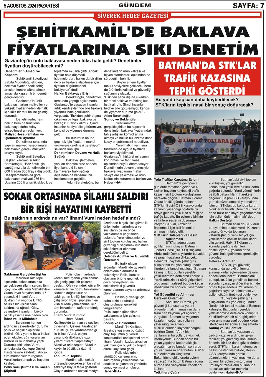 5.08.2024 Tarihli Gazetemiz