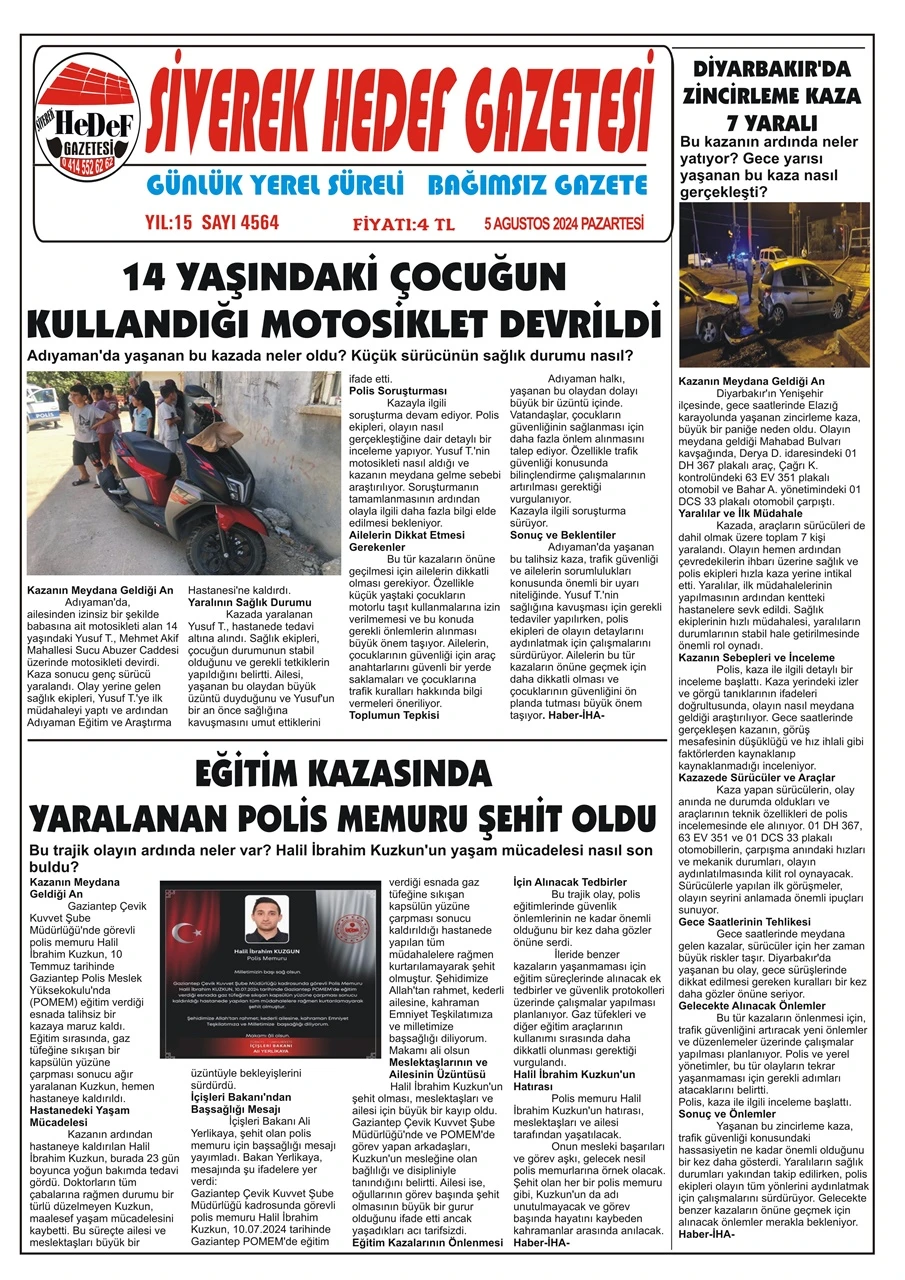 5.08.2024 Tarihli Gazetemiz