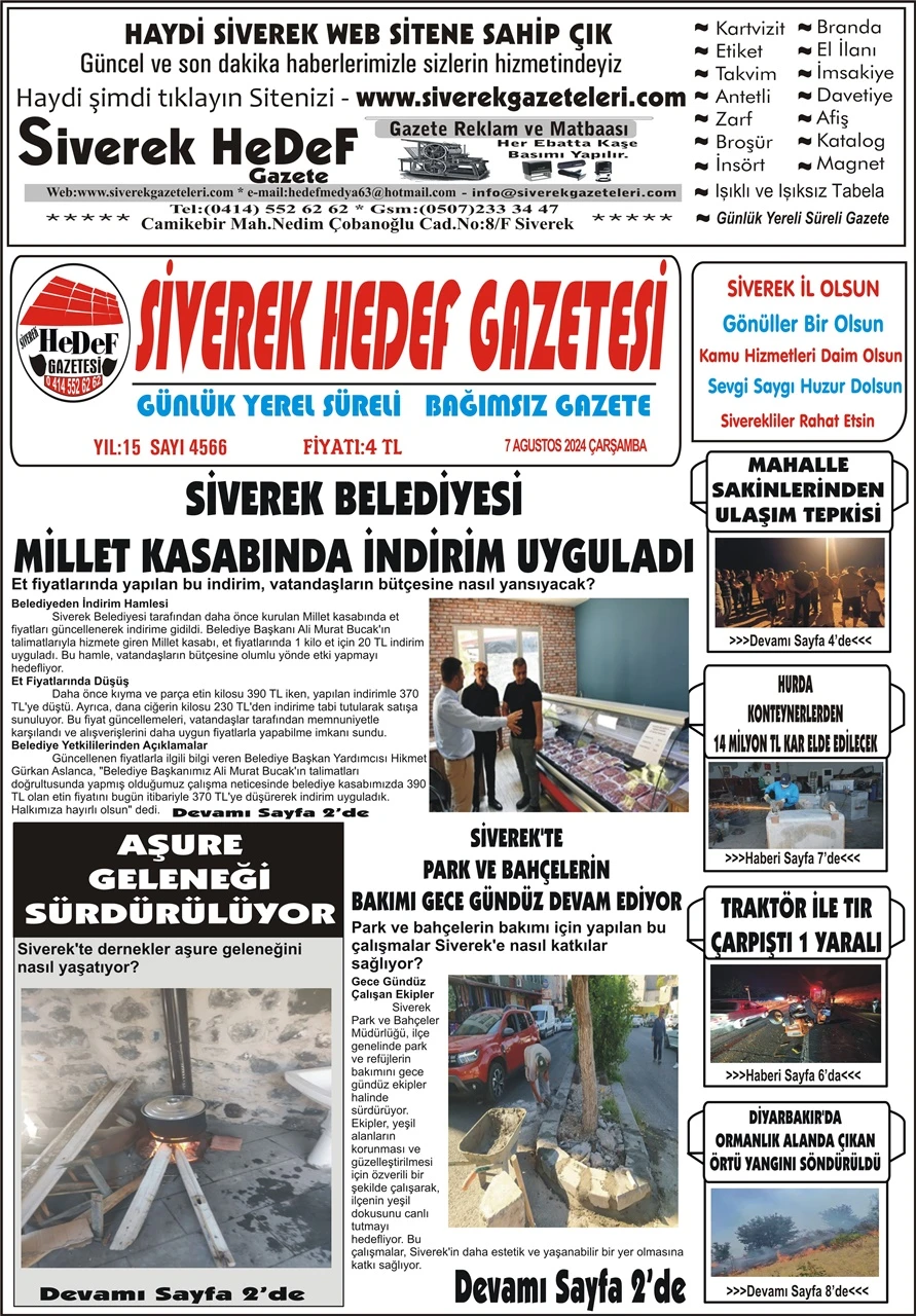 7.08.2024 Tarihli Gazetemiz