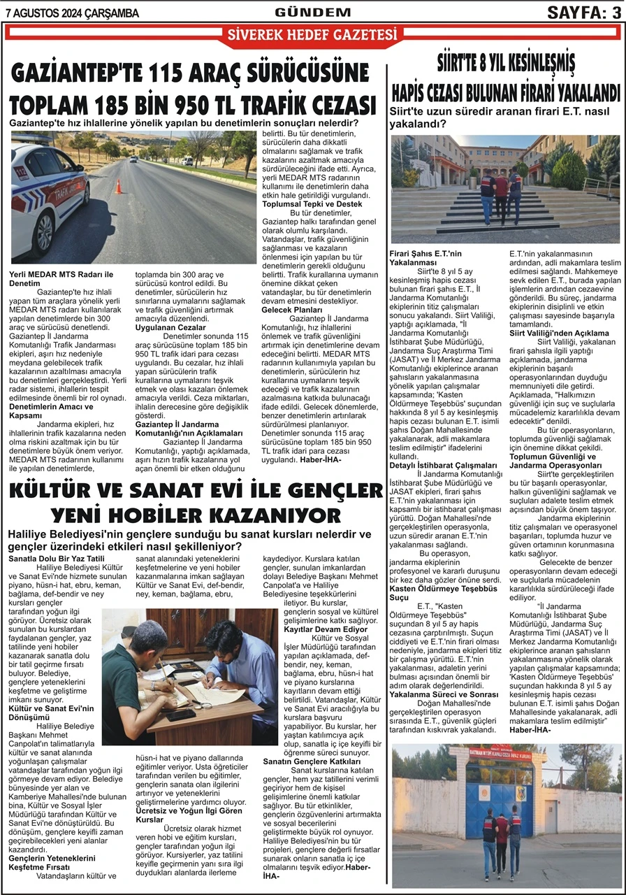 7.08.2024 Tarihli Gazetemiz