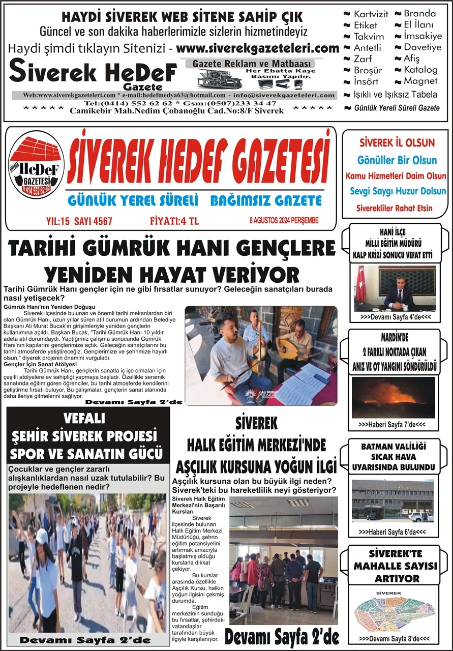 8.08.2024 Tarihli Gazetemiz