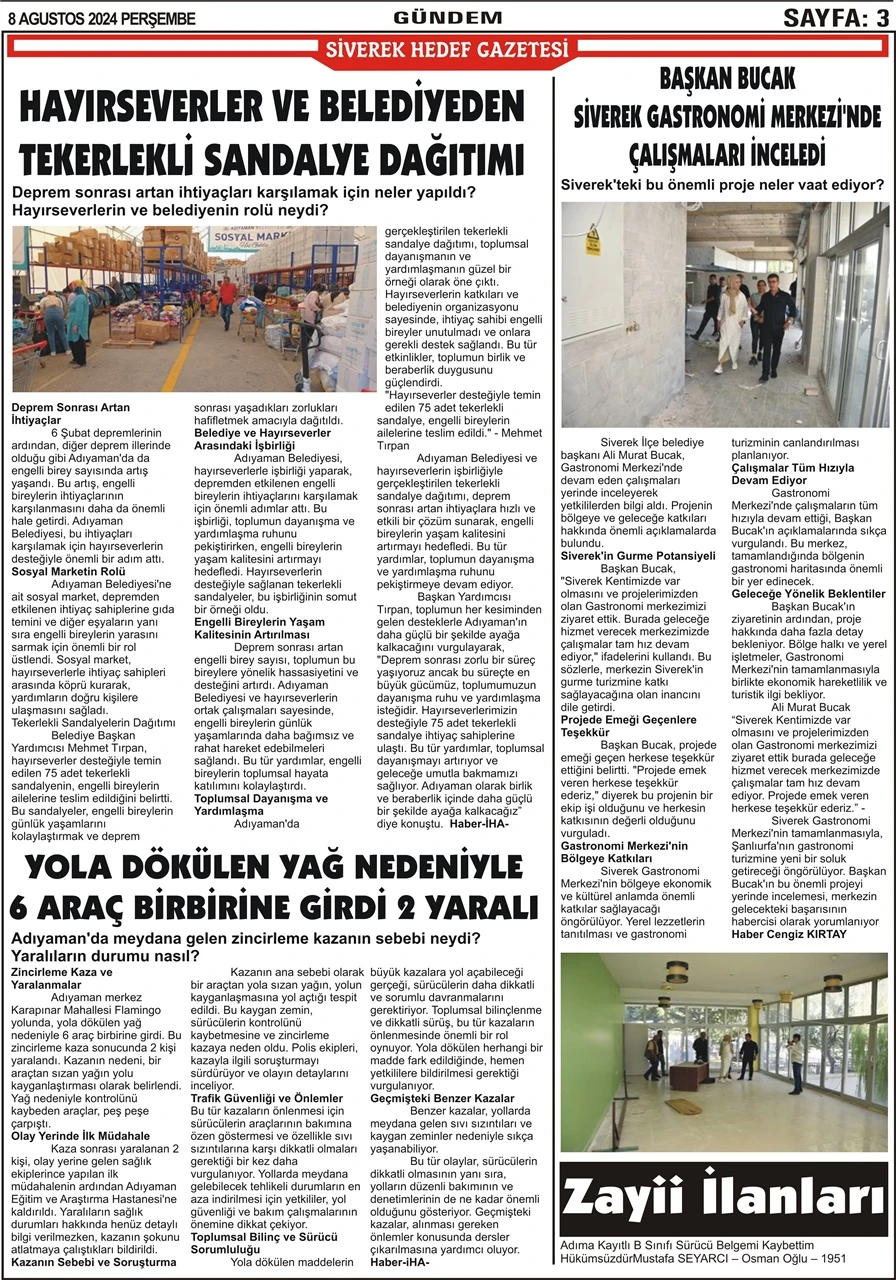 8.08.2024 Tarihli Gazetemiz