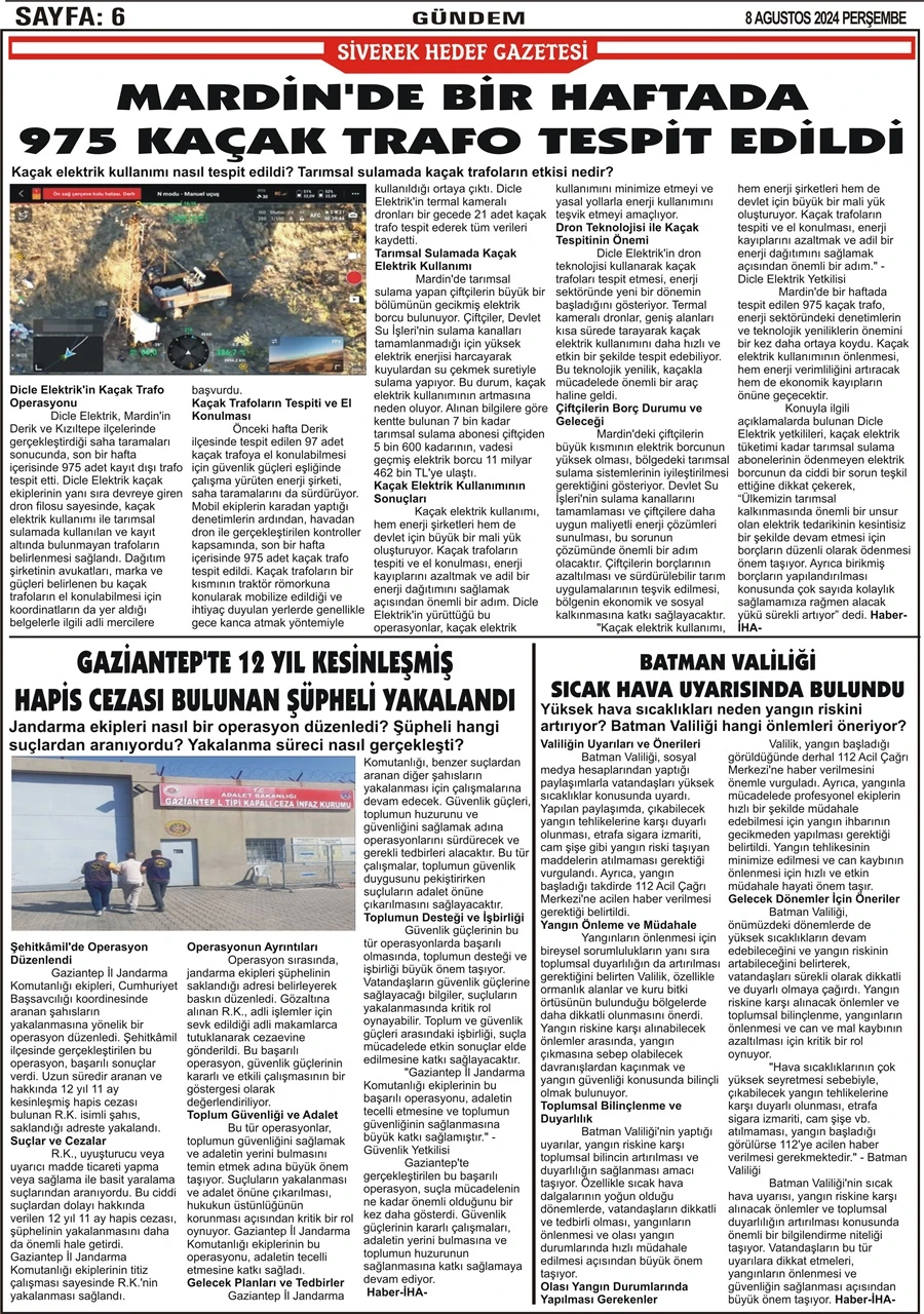 8.08.2024 Tarihli Gazetemiz