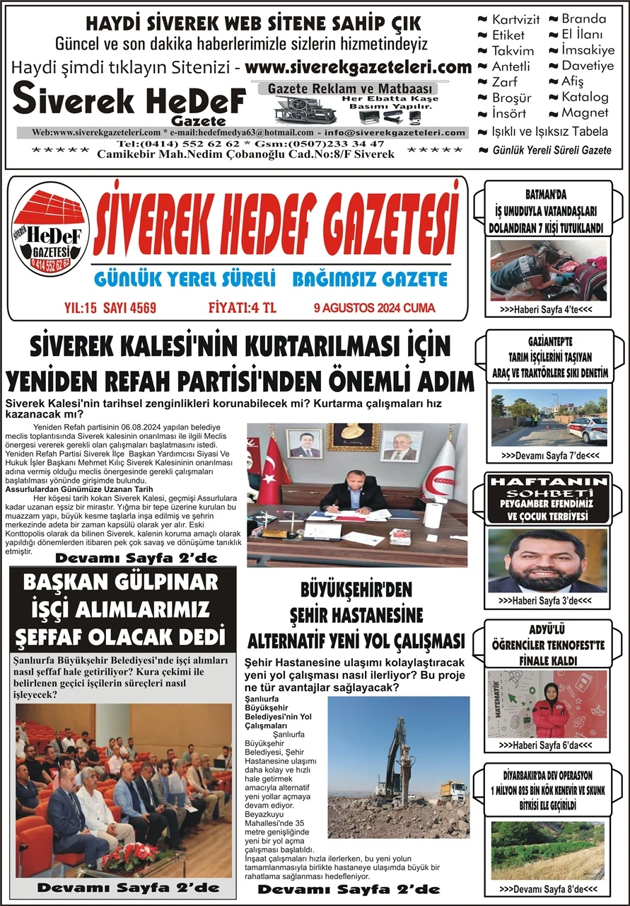 9.08.2024 Tarihli Gazetemiz