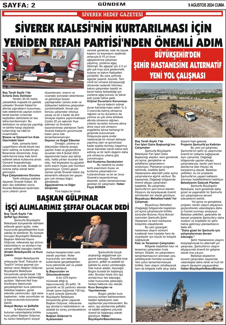 9.08.2024 Tarihli Gazetemiz