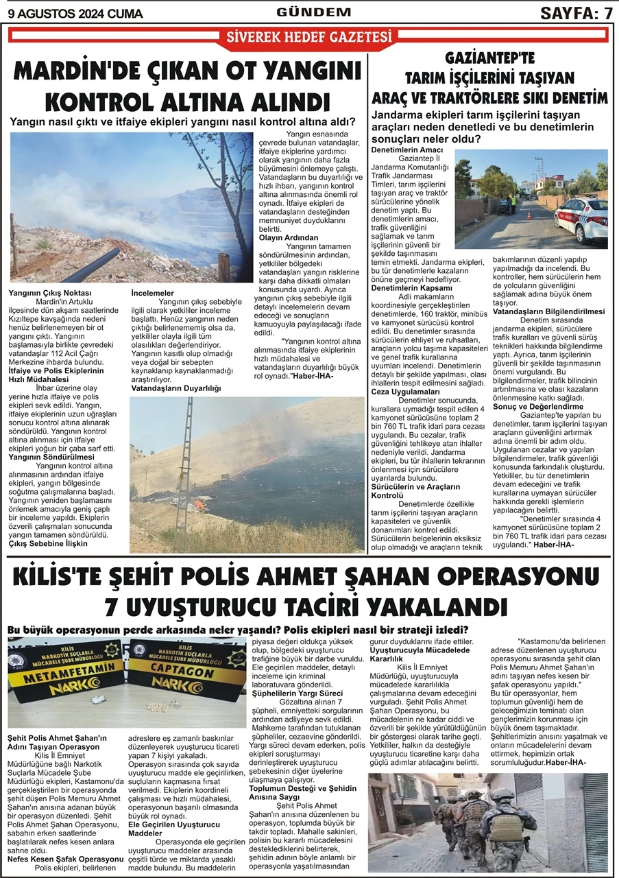 9.08.2024 Tarihli Gazetemiz