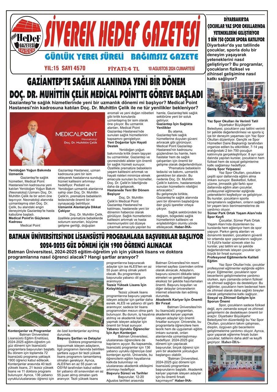 10.08.2024 Tarihli Gazetemiz