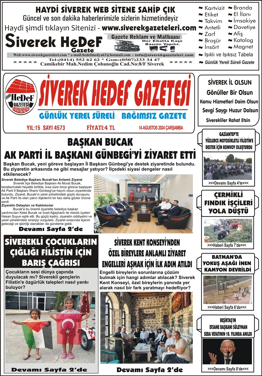 14.08.2024 Tarihli Gazetemiz