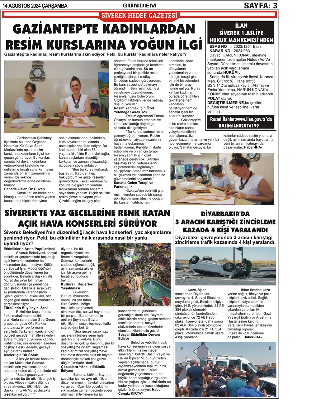 14.08.2024 Tarihli Gazetemiz