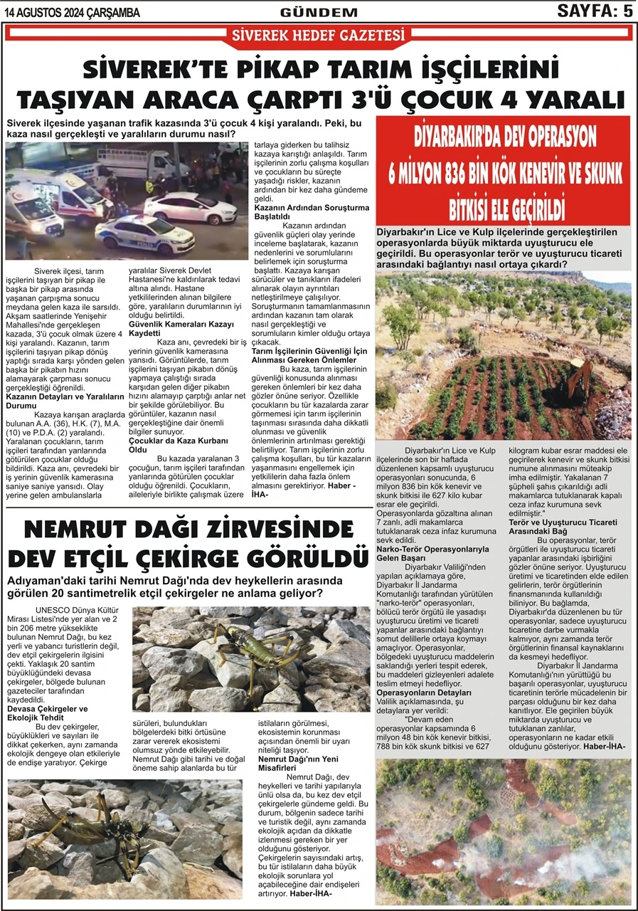 14.08.2024 Tarihli Gazetemiz