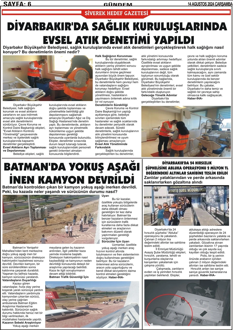 14.08.2024 Tarihli Gazetemiz