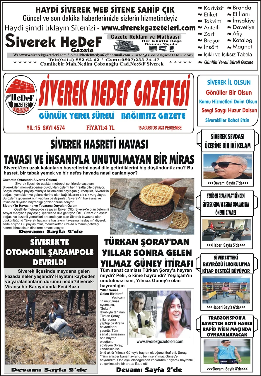 15.08.2024 Tarihli Gazetemiz