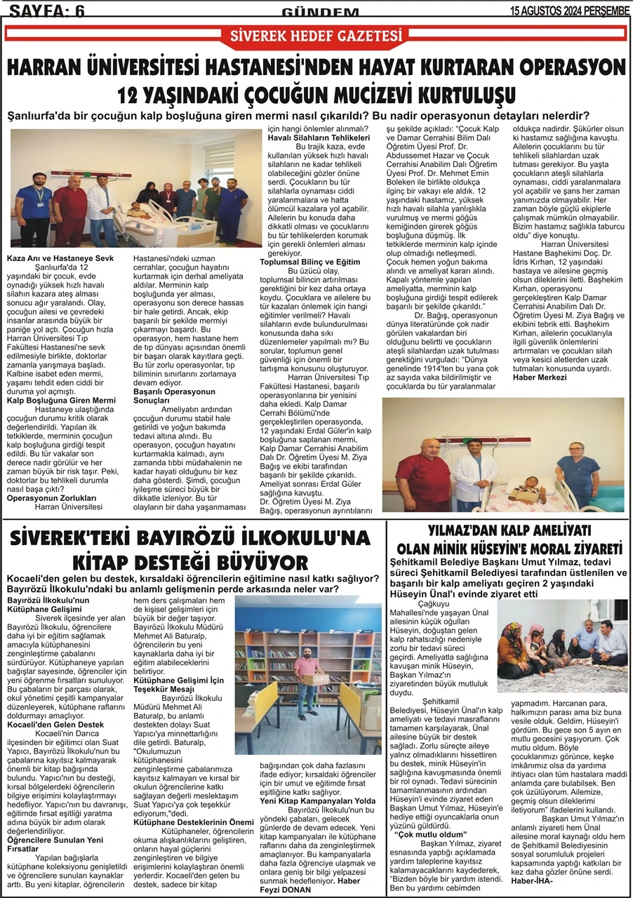 15.08.2024 Tarihli Gazetemiz