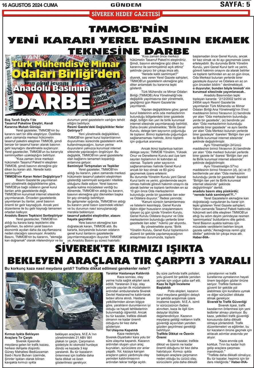 16.08.2024 tarihli gazetemiz