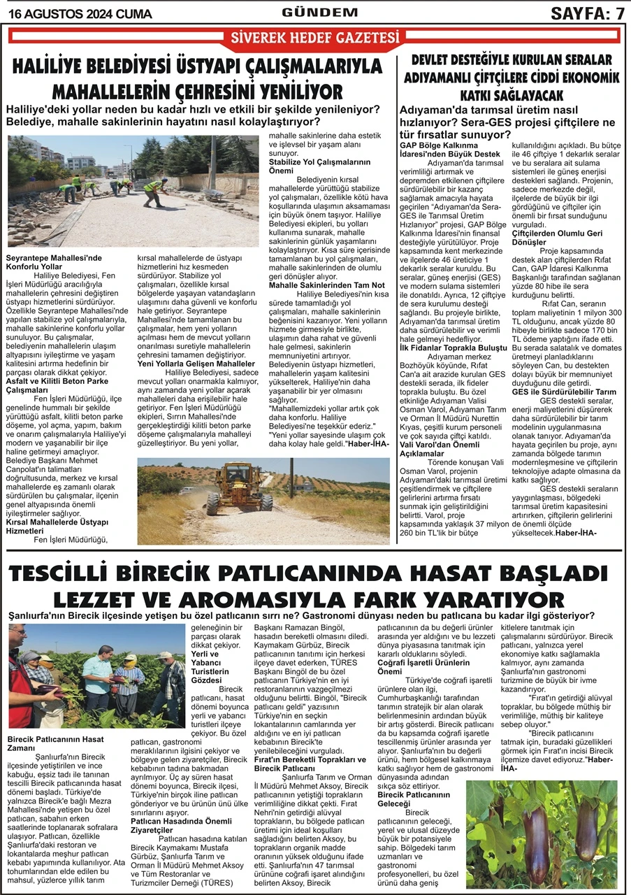 16.08.2024 tarihli gazetemiz