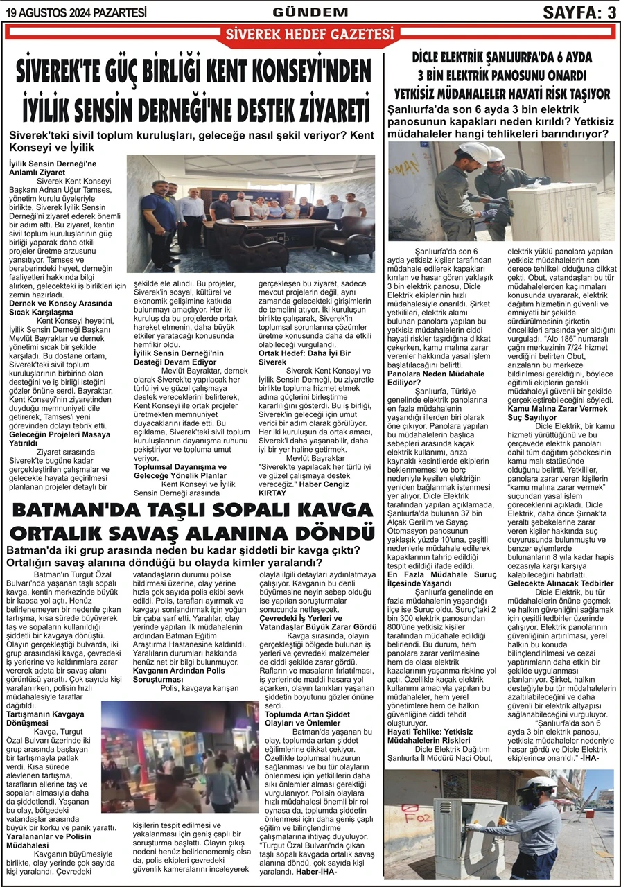 19.08.2024 Tarihli Gazetemiz