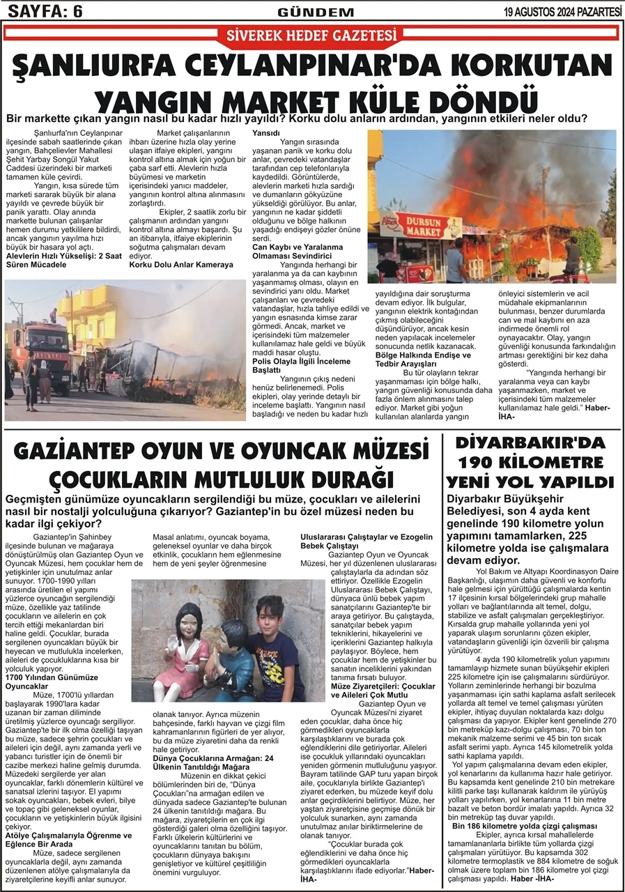 19.08.2024 Tarihli Gazetemiz