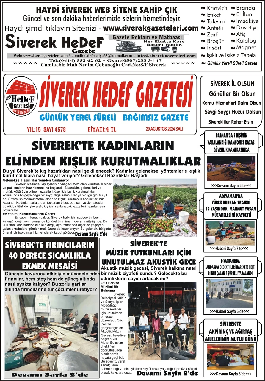 20.08.2024 Tarihli Gazetemiz