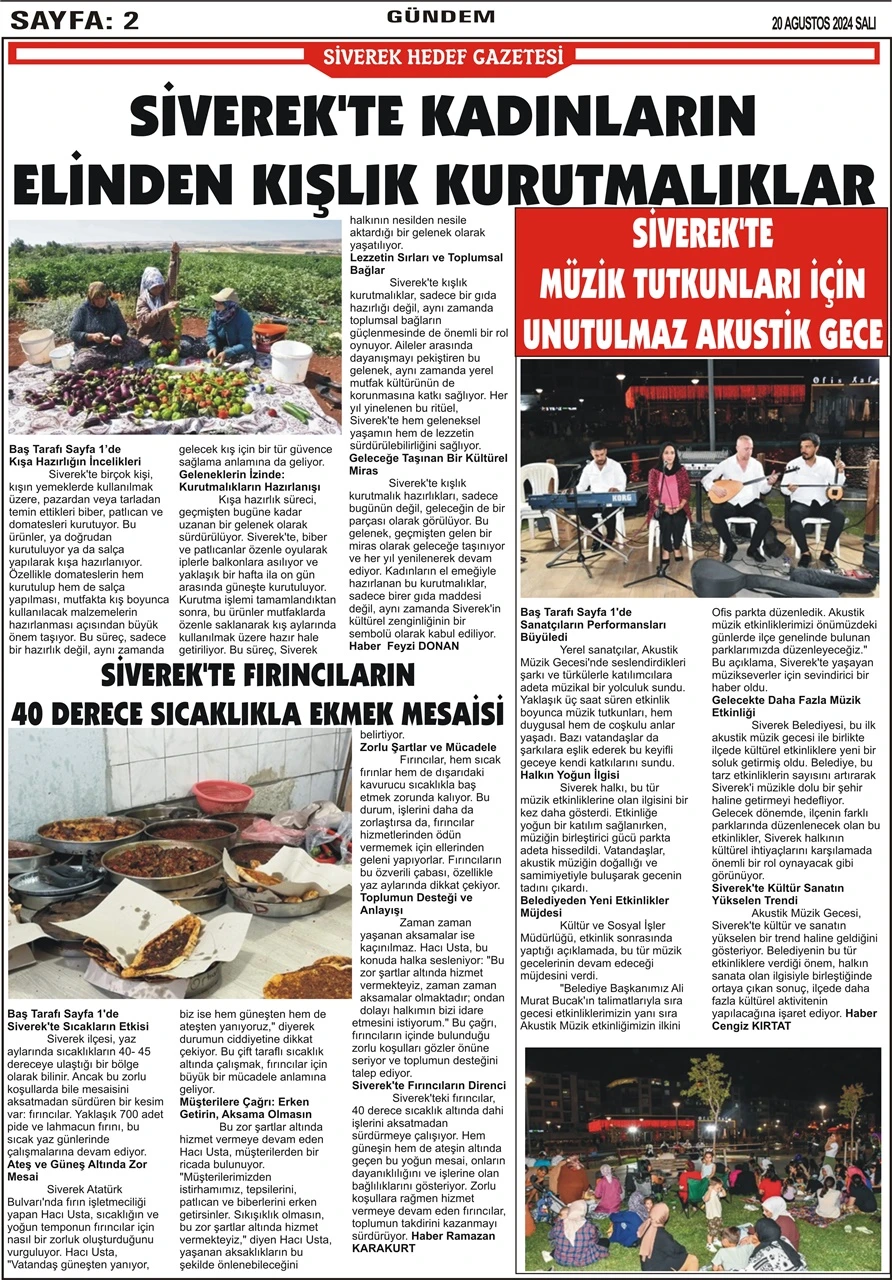 20.08.2024 Tarihli Gazetemiz