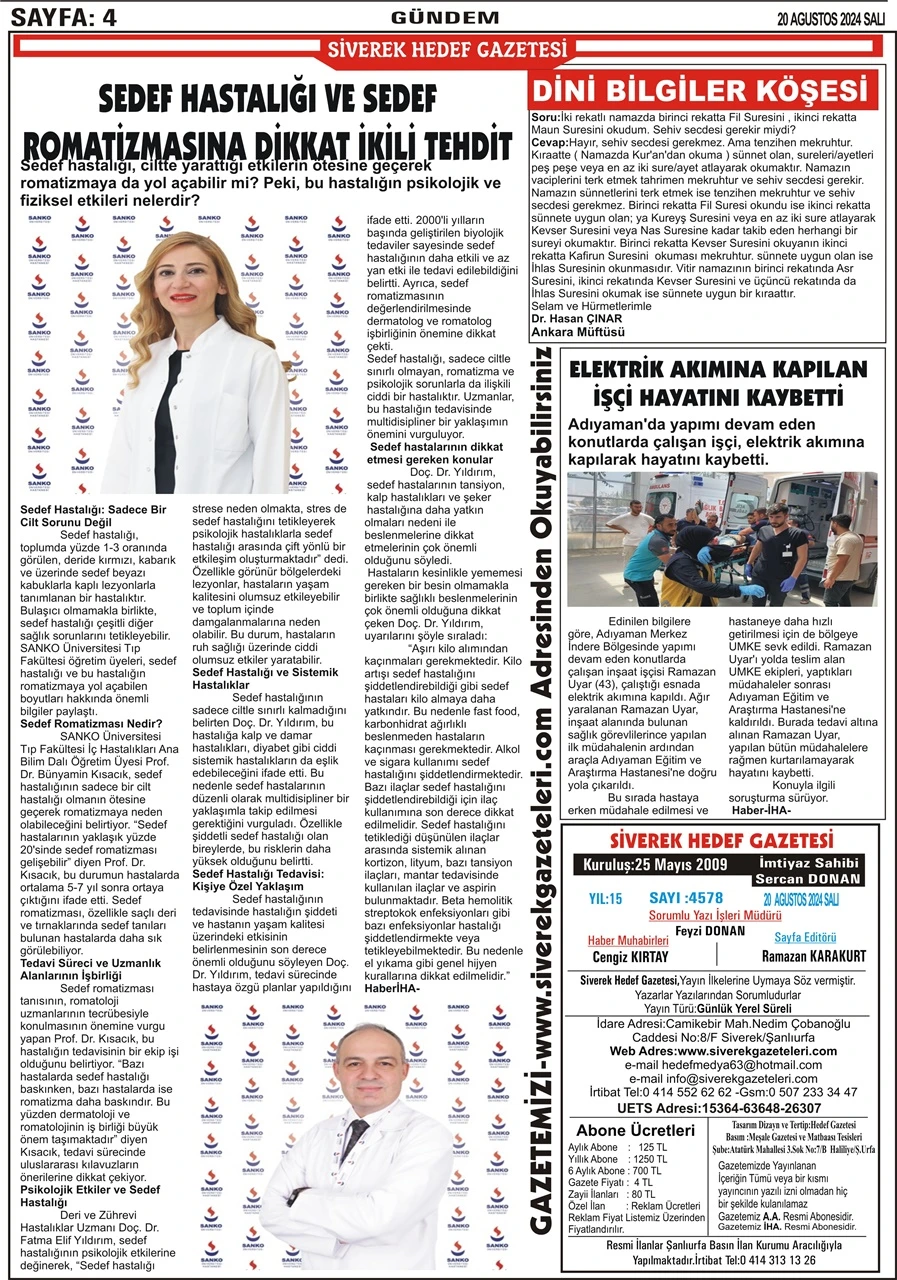 20.08.2024 Tarihli Gazetemiz