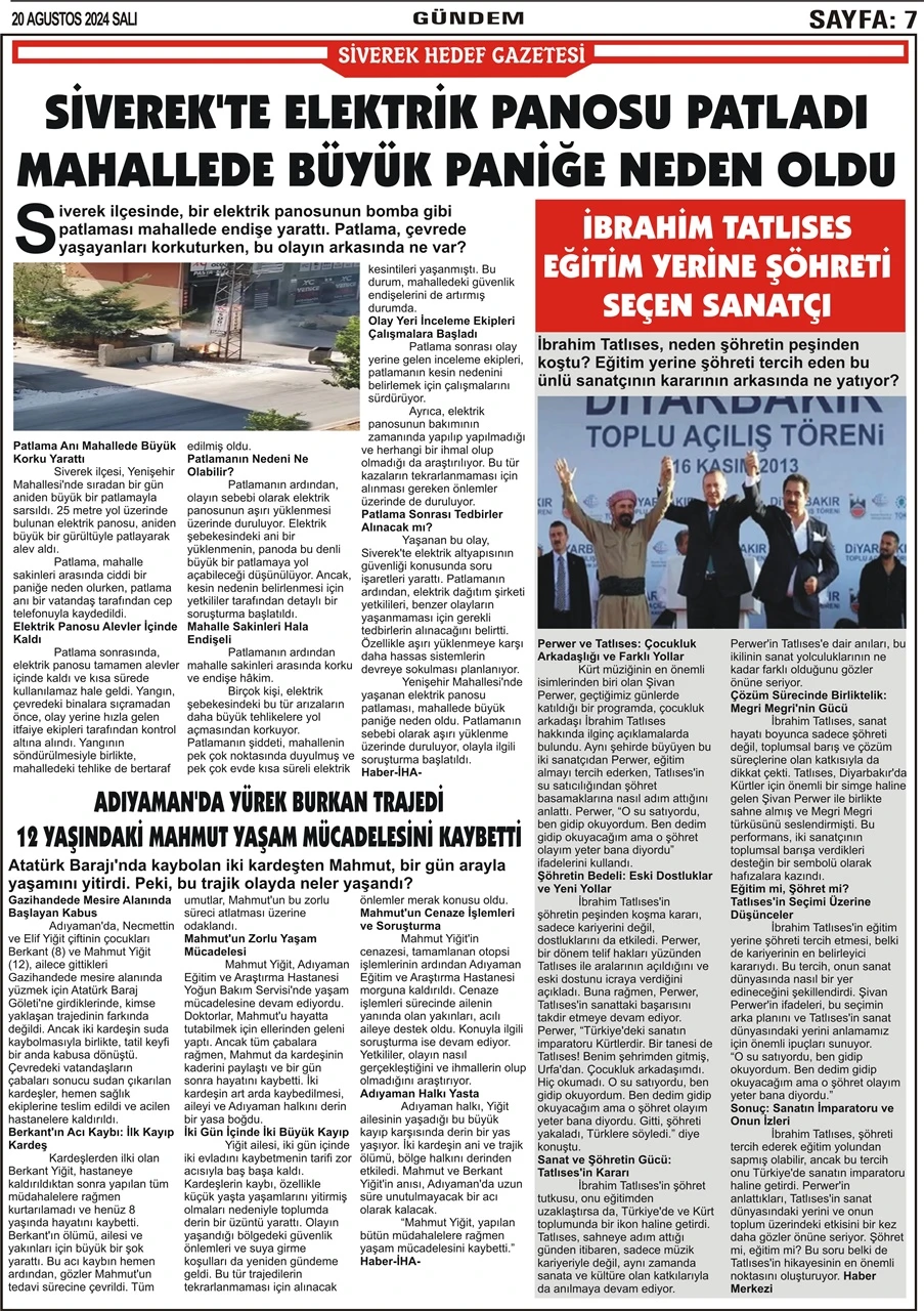 20.08.2024 Tarihli Gazetemiz