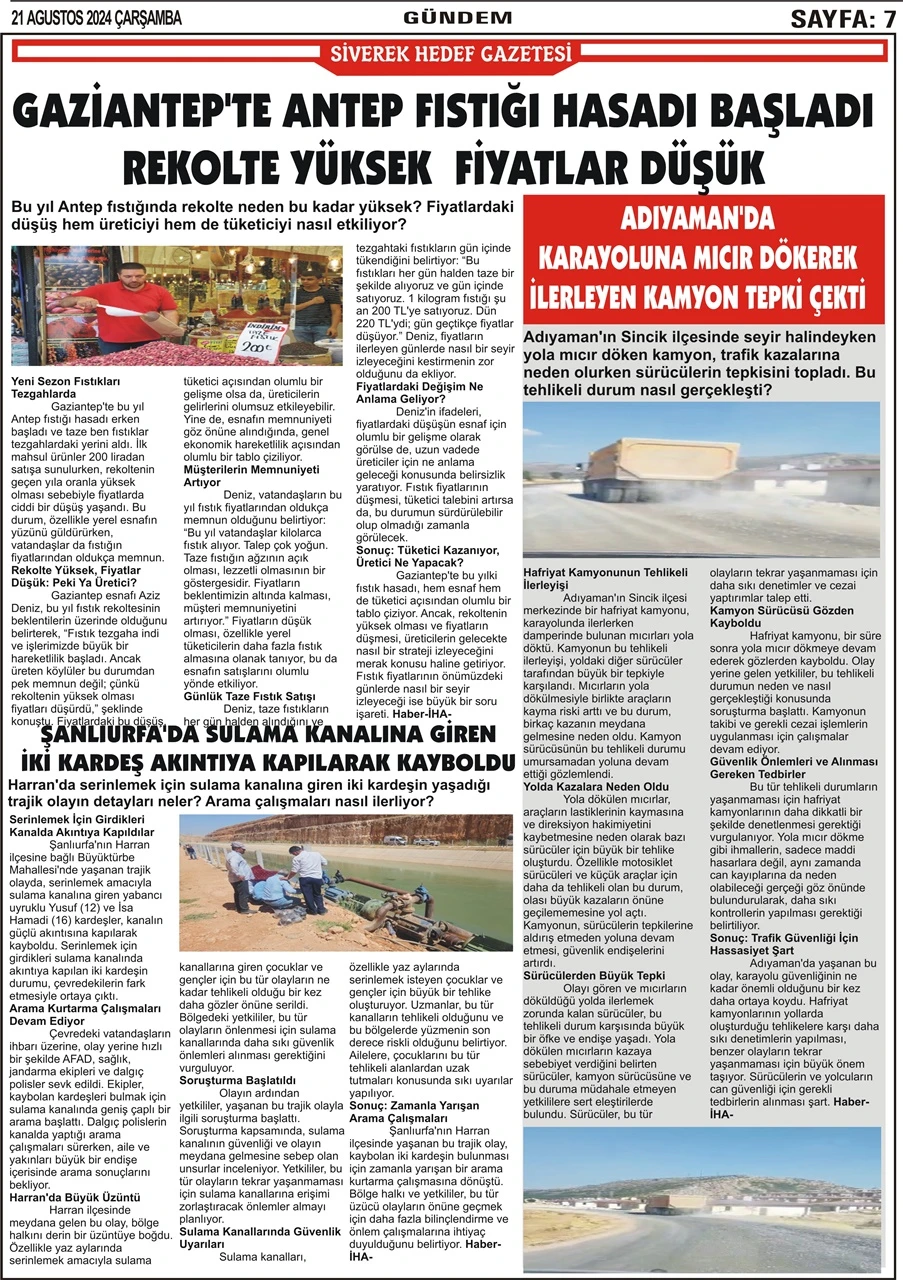 21.08.2024 Tarihli Gazetemiz