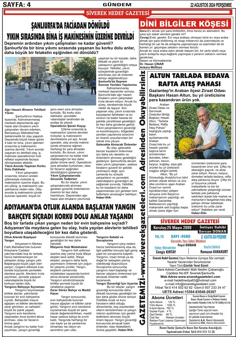 22.08.2024 Tarihli Gazetemiz