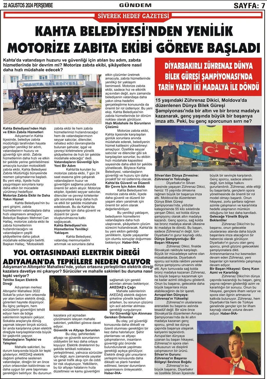 22.08.2024 Tarihli Gazetemiz