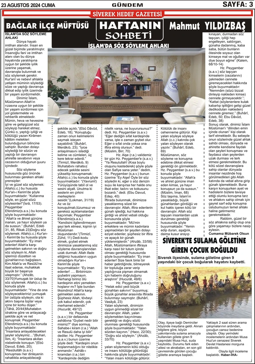 23.08.2024 Tarihli Gazetemiz