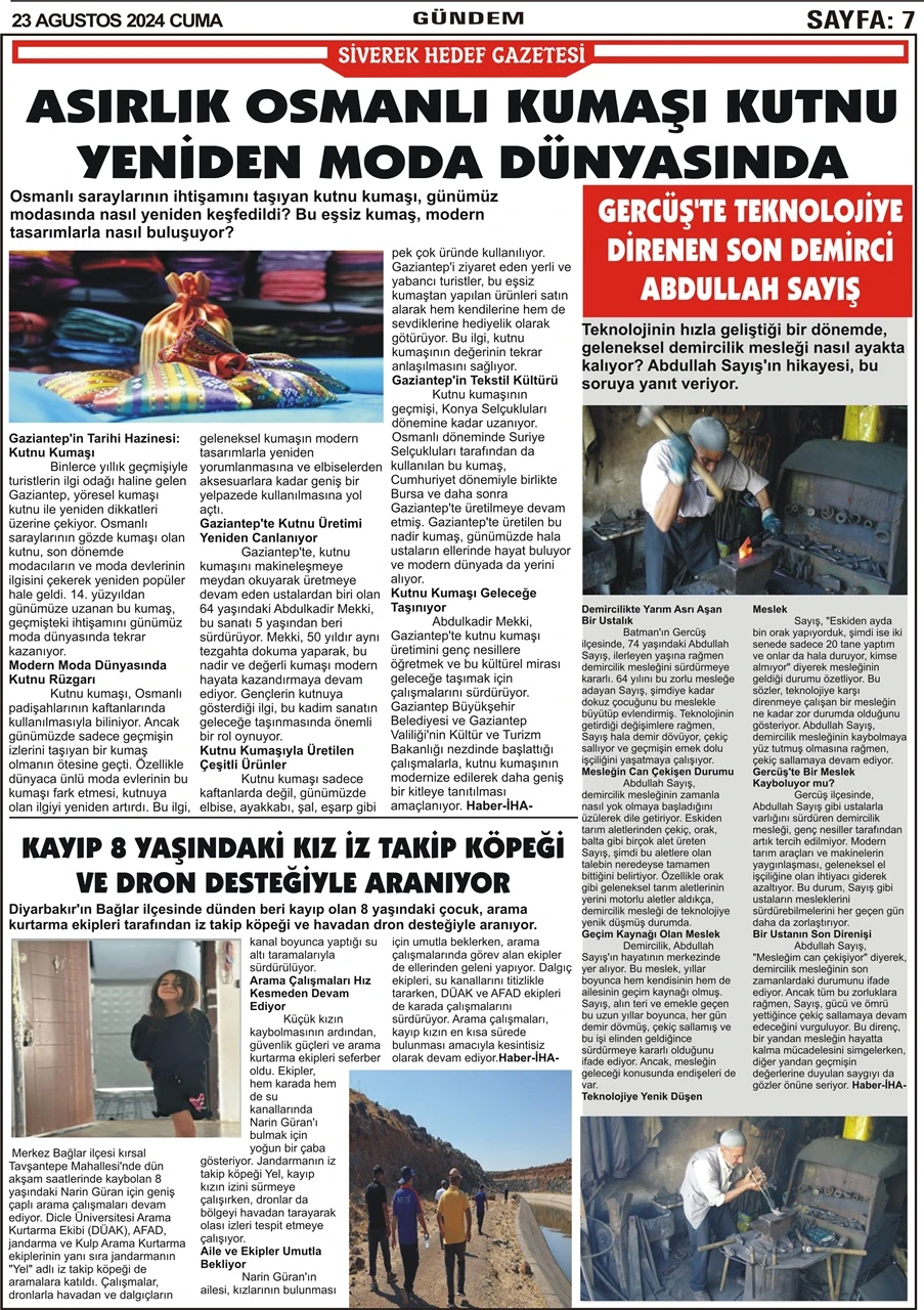 23.08.2024 Tarihli Gazetemiz