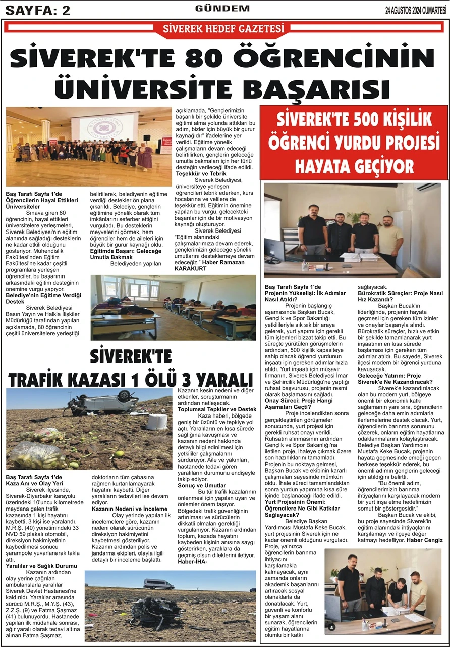 24.08.2024 Tarihli Gazetemiz