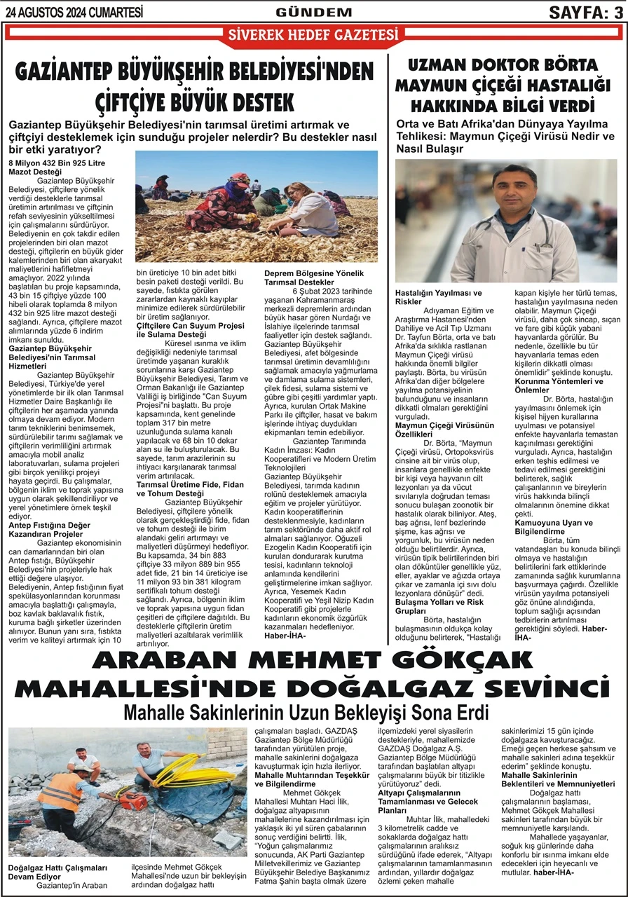 24.08.2024 Tarihli Gazetemiz