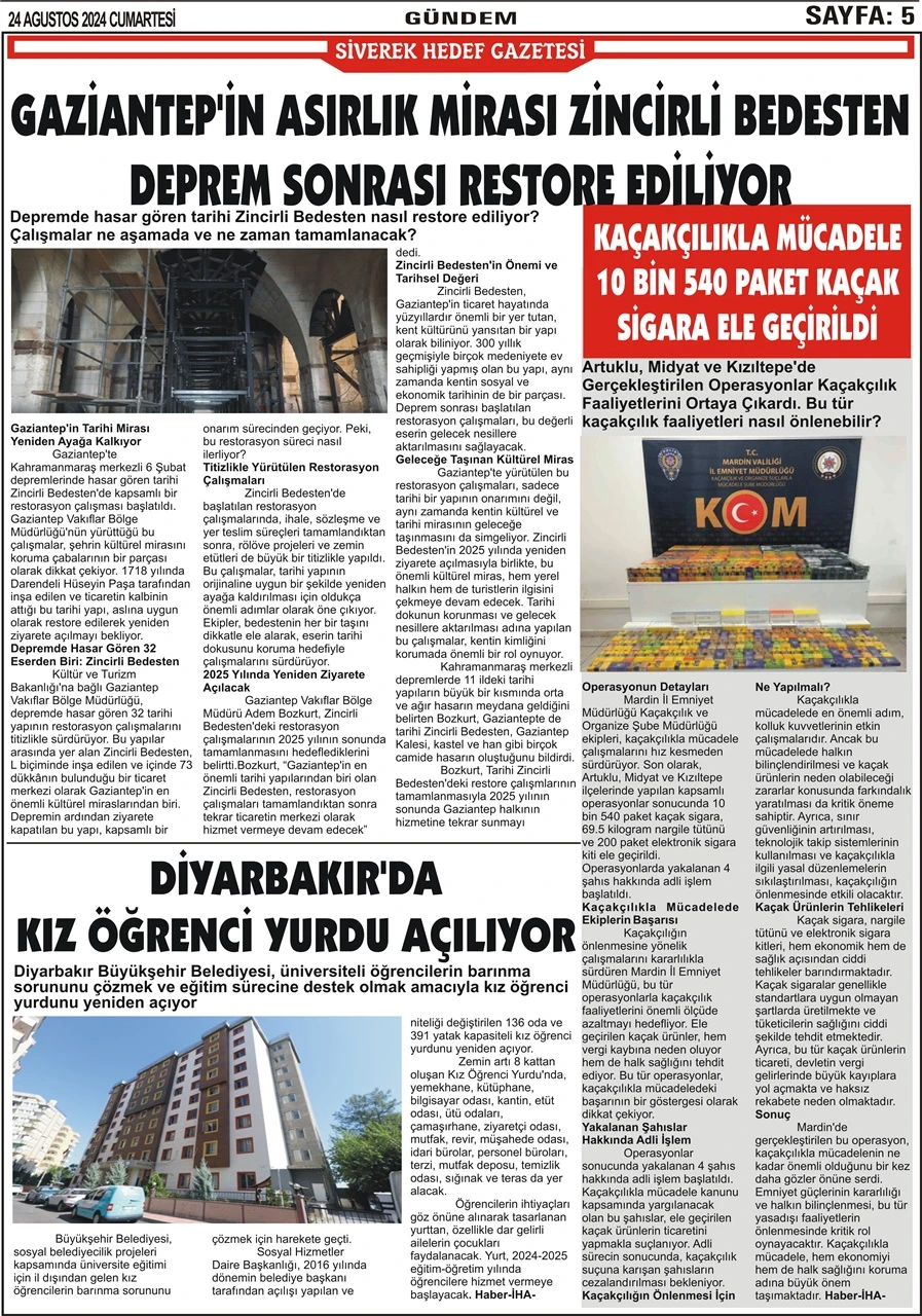 24.08.2024 Tarihli Gazetemiz