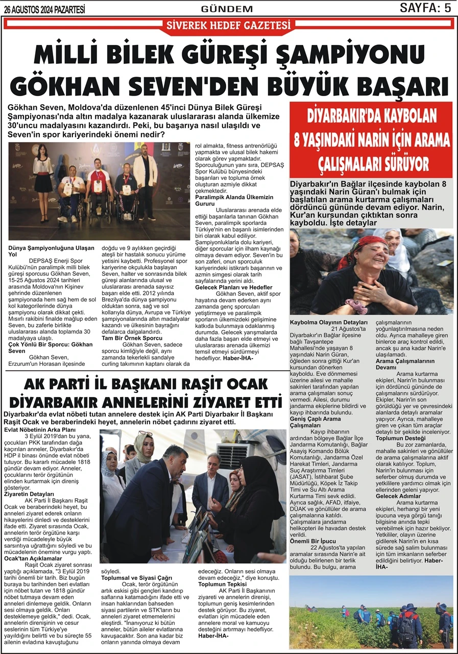 26.08.2024 Tarihli Gazetemiz