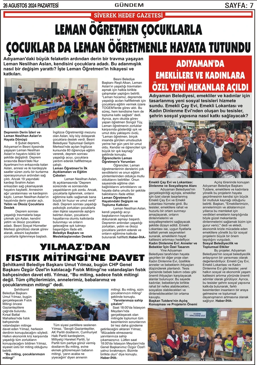 26.08.2024 Tarihli Gazetemiz