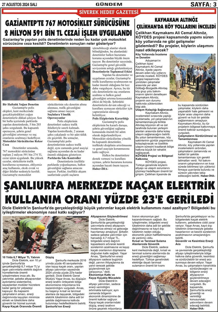 27.08.2024 Tarihli Gazetemiz