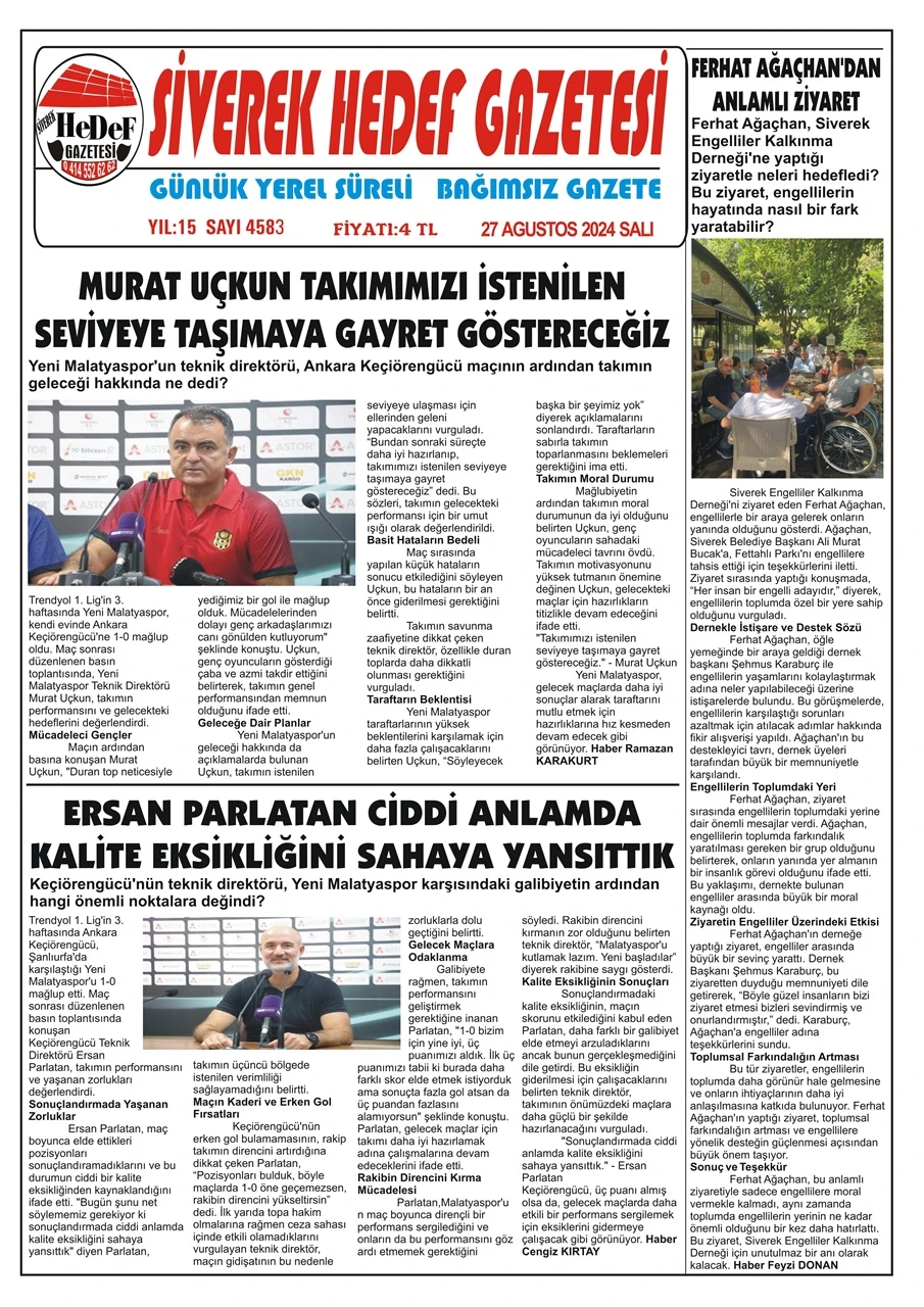 27.08.2024 Tarihli Gazetemiz