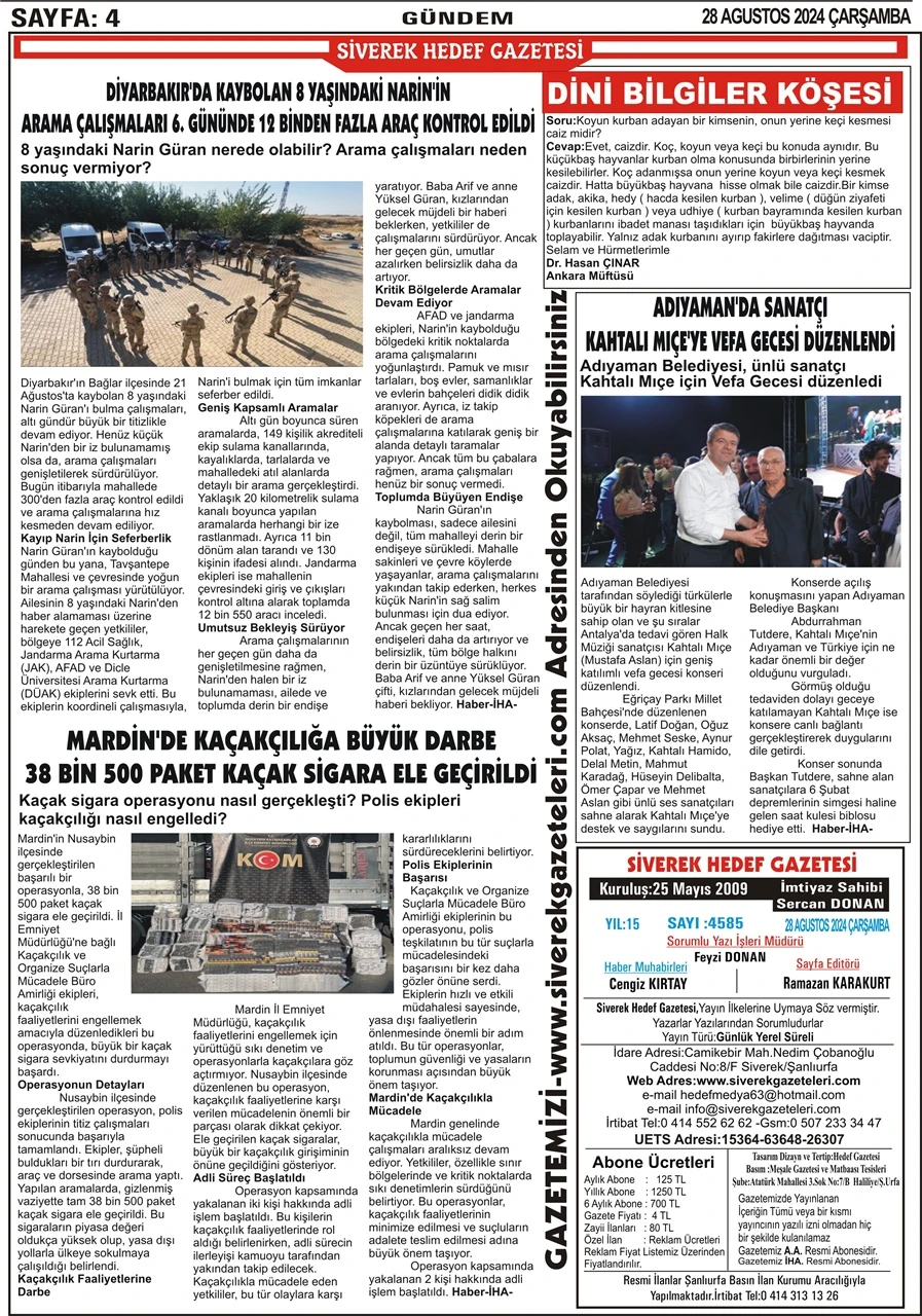 28.08.2024 Tarihli Gazetemiz