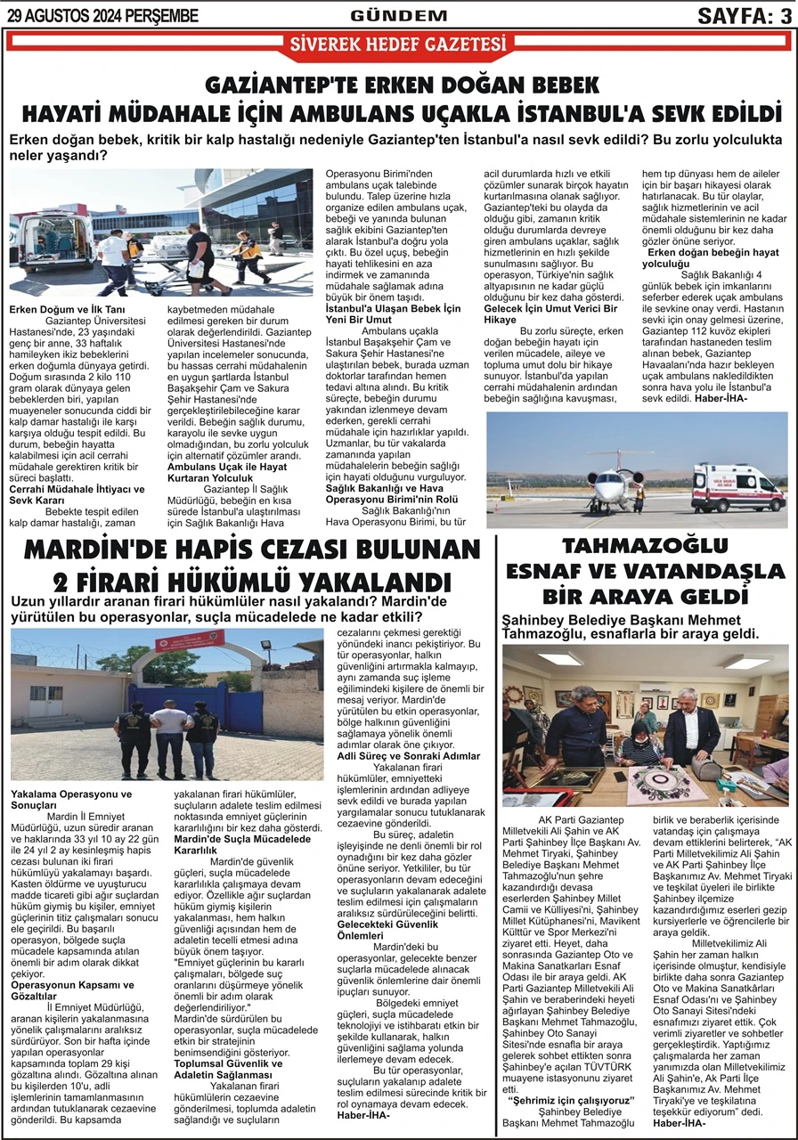 29.08.2024 Tarihli Gazetemiz