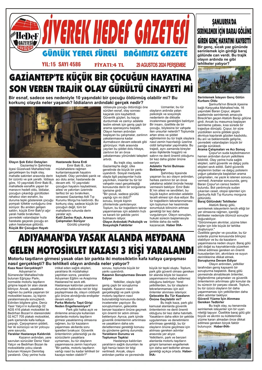 29.08.2024 Tarihli Gazetemiz